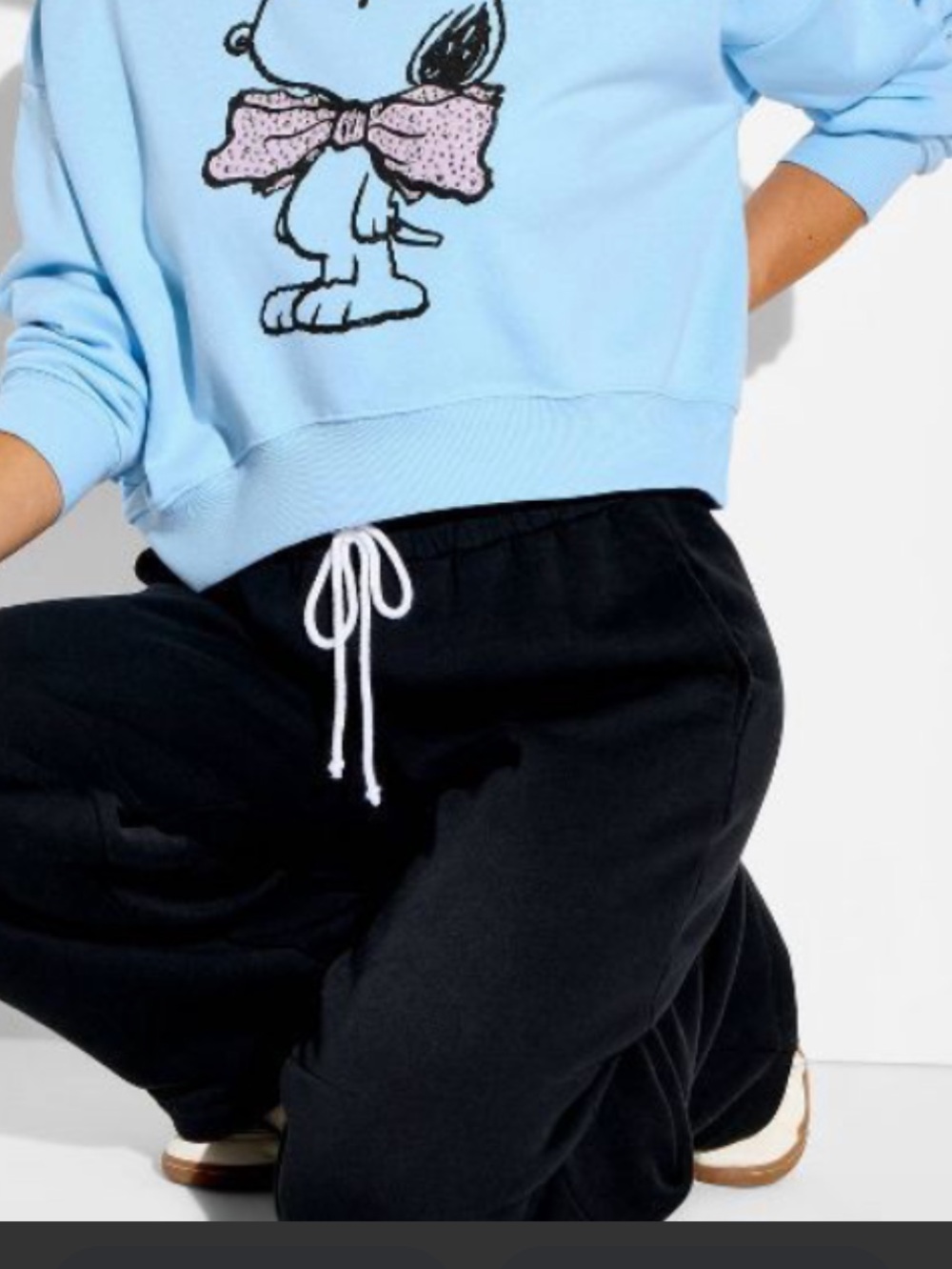 Peanuts Kids Light Blue Snoopy Tee with Pink Bow Accent - Picture 2 of 2